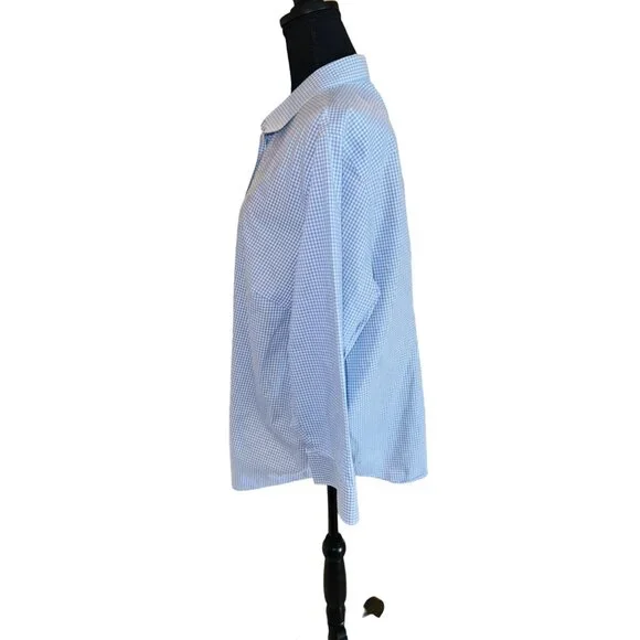 Lauren Ralph Lauren Blue Boxy Button Down Shirt - Picture 4 of 12